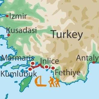 tourhub | UTracks | Turkey Walk and Sail | Tour Map
