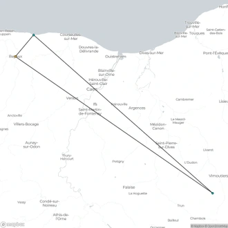 tourhub | The Natural Adventure | Walking in Normandy: Bayeux and D-Day Landing Beaches (Centre-based) | Tour Map