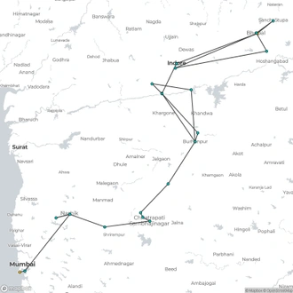 tourhub | Agora Voyages | Cultural Connexions: Mumbai to Bhopal Trail | Tour Map