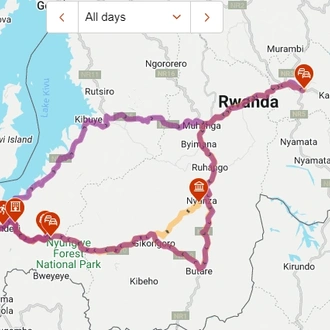 tourhub | Kingfisher Journeys | 3 Days Nyungwe National Park Expedition | Tour Map