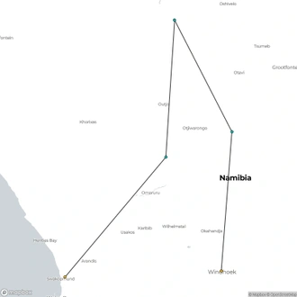 tourhub | ATC Namibia | Beautiful Contrasts of Northern Namibia, Private Tour (On Request) | Tour Map