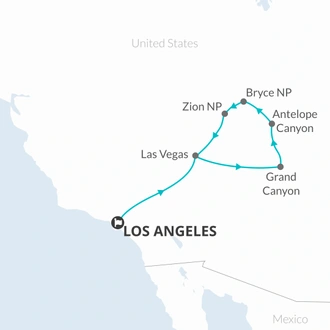 tourhub | Bamba Travel | Western Deserts 4D/3N (From Los Angeles) | Tour Map