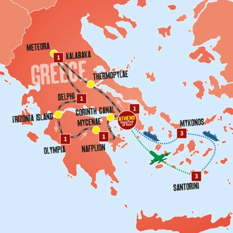 tourhub | Expat Explore Travel | Best Of Greece (2024 Departures) | Tour Map