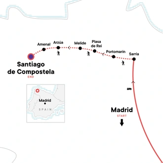 tourhub | G Adventures | Camino de Santiago Encompassed | Tour Map
