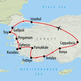 tourhub | On The Go Tours | Turkey Explorer - 11 days | Tour Map