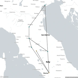 tourhub | Omega Tours | Fantasia Italiana - 2025 | Tour Map