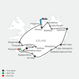 tourhub | Globus | Iceland Adventure | Tour Map