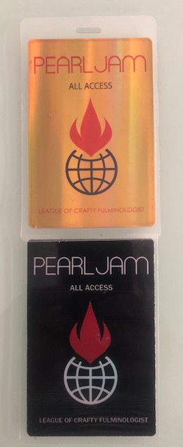 Pearl Jam Lightning Bolt Tour Laminates Collectionzz