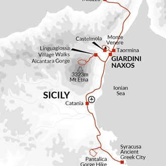 tourhub | Explore! | Walking In Sicily | Tour Map