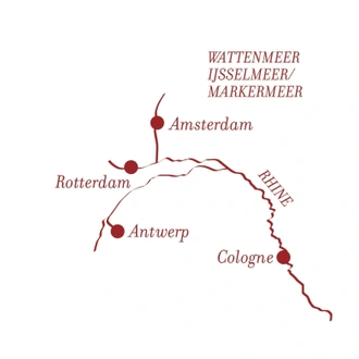 tourhub | A-ROSA River Cruises | Rhine Experience Amsterdam & Rotterdam | Tour Map