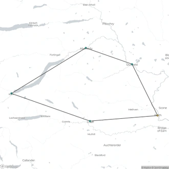 tourhub | Walkers' Britain | Cycle Scotland's Lochs & Bens | Tour Map