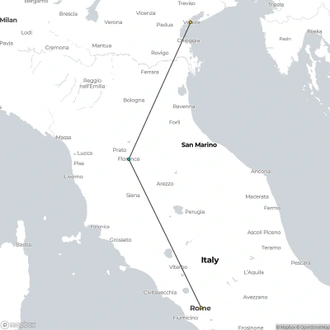 tourhub | Tui Italia | Top Cities: Rome, Florence and Venice | Tour Map