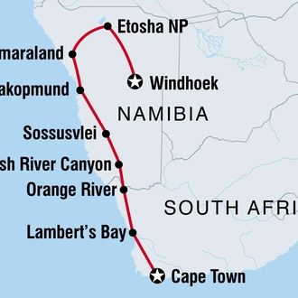 tourhub | Intrepid Travel | Namibia Discovery | Tour Map