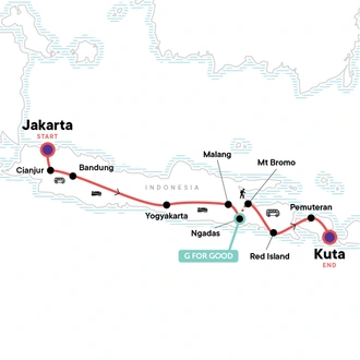 tourhub | G Adventures | Indonesia: Hammocks & Hikes | Tour Map