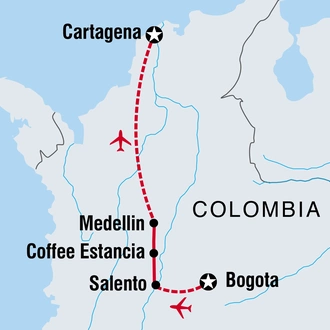 tourhub | Intrepid Travel | Cafe Colombia | Tour Map