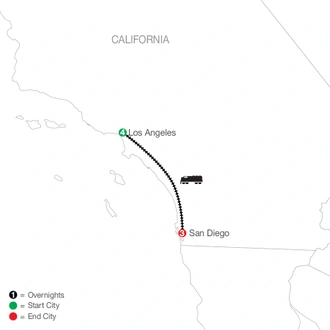 tourhub | Globus | Tournament of Roses with San Diego | Tour Map