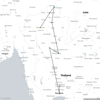 tourhub | Destination Services Thailand | Experience Thailand 6 Days, Small Group Tour (English Only) | Tour Map