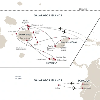 tourhub | HX Hurtigruten Expeditions | In Darwin’s Footsteps (Eastern Route) | Tour Map