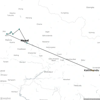 tourhub | Sherpa Expedition Teams | Mohare Danda Trek | Tour Map