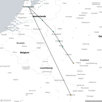 tourhub | CroisiEurope Cruises | New year in Holland and the romantic Rhine | Tour Map