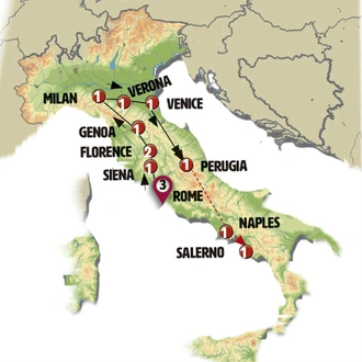 tourhub | Europamundo | Golden Italy | Tour Map