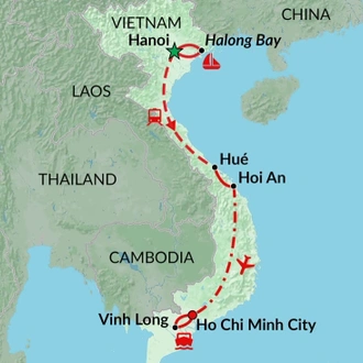 tourhub | Encounters Travel | Vietnam Encounters tour | Tour Map