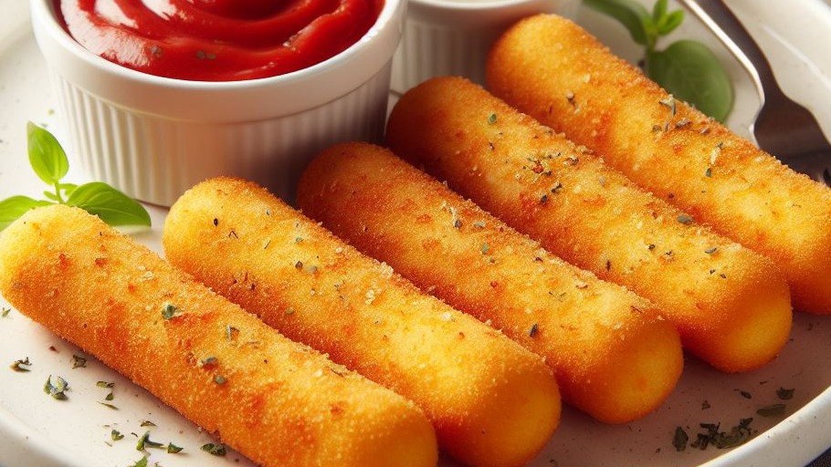 Fried Cheesy Mozzarella Sticks
