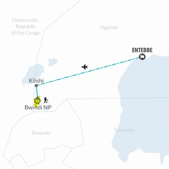 tourhub | Bamba Travel | Uganda Gorilla Safari Air-Expedition 4D/3N | Tour Map