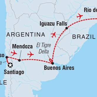tourhub | Intrepid Travel | Premium Chile, Argentina & Brazil | Tour Map