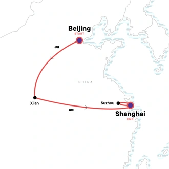 tourhub | G Adventures | China Express | Tour Map