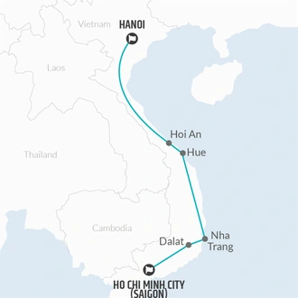 tourhub | Bamba Travel | Vietnam Circuit (from Hanoi) Travel Pass | Tour Map