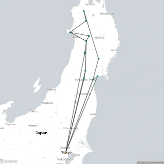 tourhub | Crooked Compass | Tohoku – Uncharted Japan | Tour Map