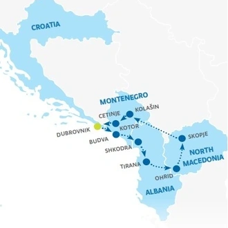 tourhub | Kompas | Balkan tour | Tour Map