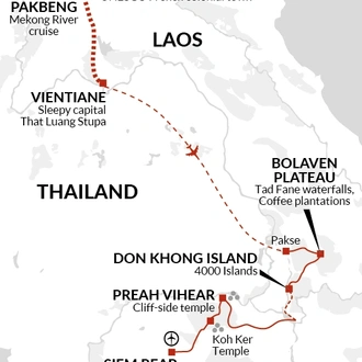 tourhub | Explore! | Spirit of Laos | Tour Map