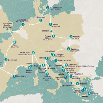 tourhub | Topdeck | Get Social: Mega European 2024 | Tour Map