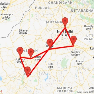 tourhub | Agora Voyages | Regal Rajasthan Palaces and Villages | Tour Map