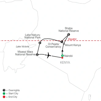 tourhub | Globus | Kenya: A Classic Safari | Tour Map