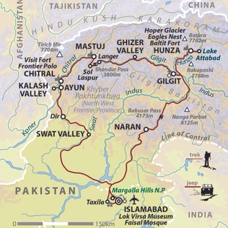 tourhub | Wild Frontiers | Pakistan: Hindu Kush Adventure | Tour Map