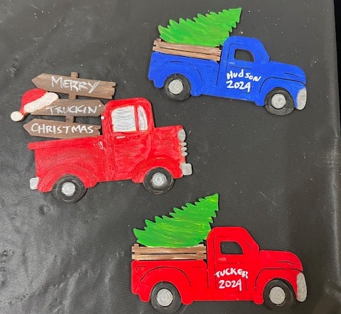 Hand painted Truck ornaments