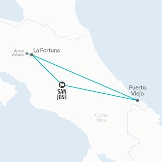 tourhub | Bamba Travel | Costa Rica Nature Explorer 8D/7N | Tour Map