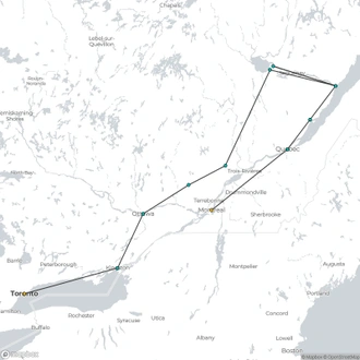 tourhub | Today Voyages | Quebec & Ontario XL 14 nights | Tour Map