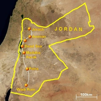 tourhub | Desert Moon Tours | Enjoy Jordan on Foot | Tour Map