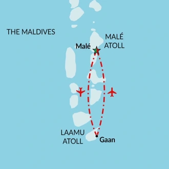 tourhub | Encounters Travel | Maldives Adventure tour | Tour Map