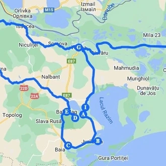 tourhub | Bike In Time | Danube Delta by Bike & Boat | Tour Map