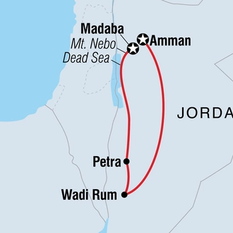 tourhub | Intrepid Travel | One Week in Jordan | Tour Map
