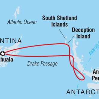 tourhub | Intrepid Travel | Journey to the Antarctic Circle (Ocean Endeavour) | Tour Map