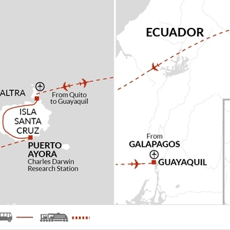 tourhub | Explore! | Machu Picchu and Galapagos | Tour Map