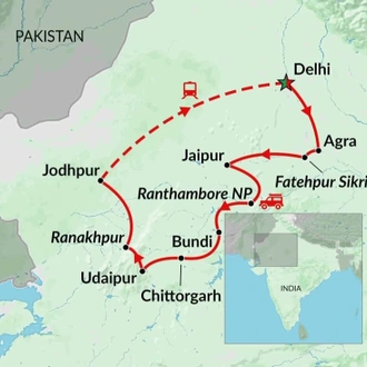 tourhub | Encounters Travel | Colours of Rajasthan tour | Tour Map