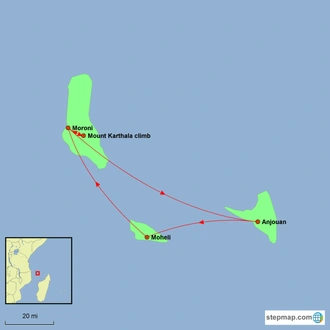tourhub | Undiscovered Destinations | Comoros Discovery Small Group Tour | Tour Map