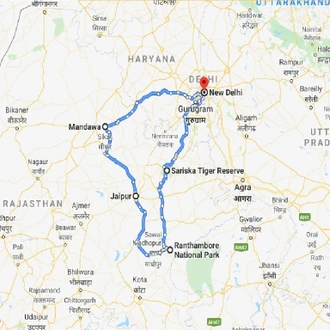 tourhub | Holidays At | Tour of Rajasthan | Tour Map